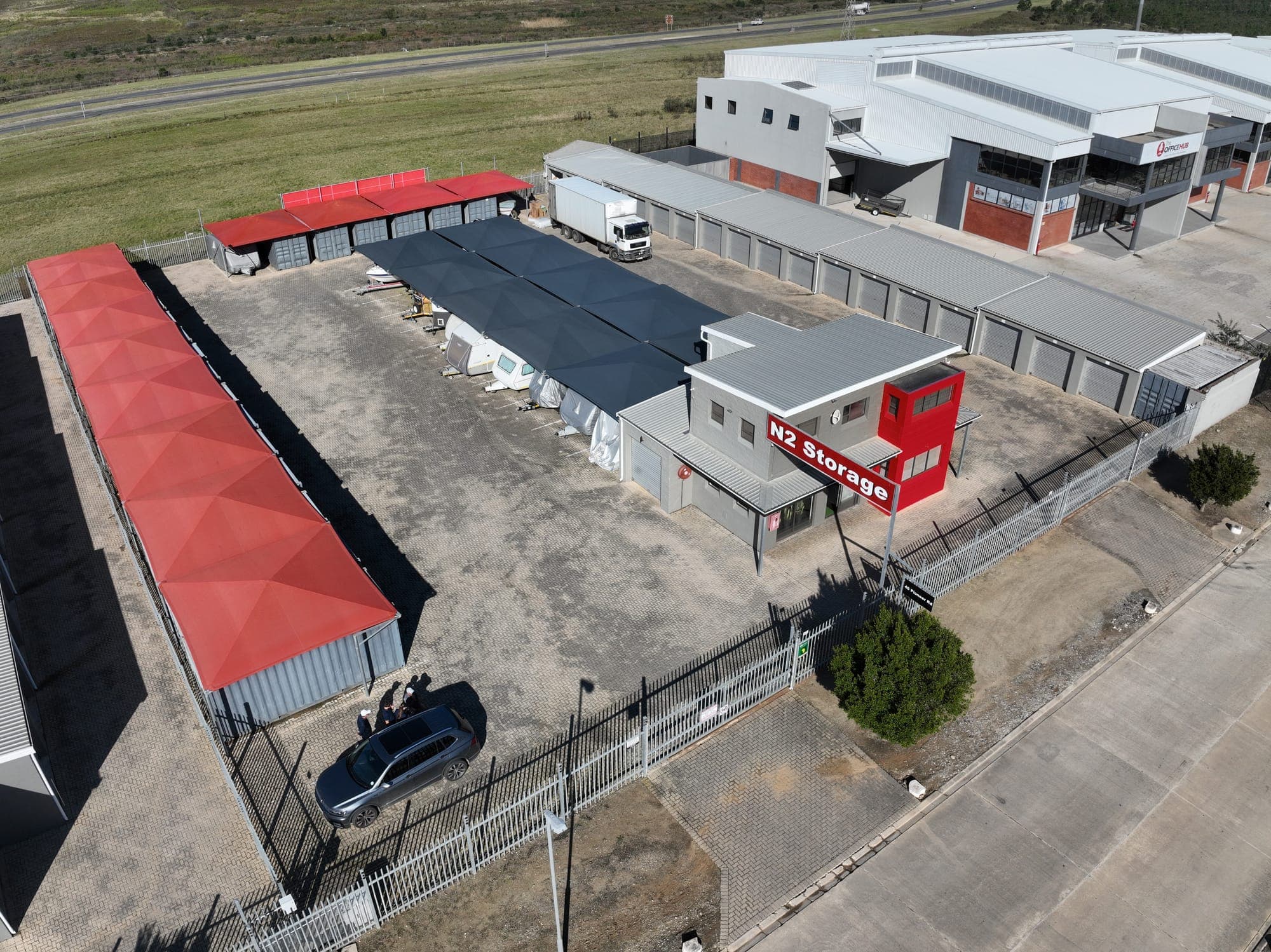 Both phases of the N2 Storage facility from above