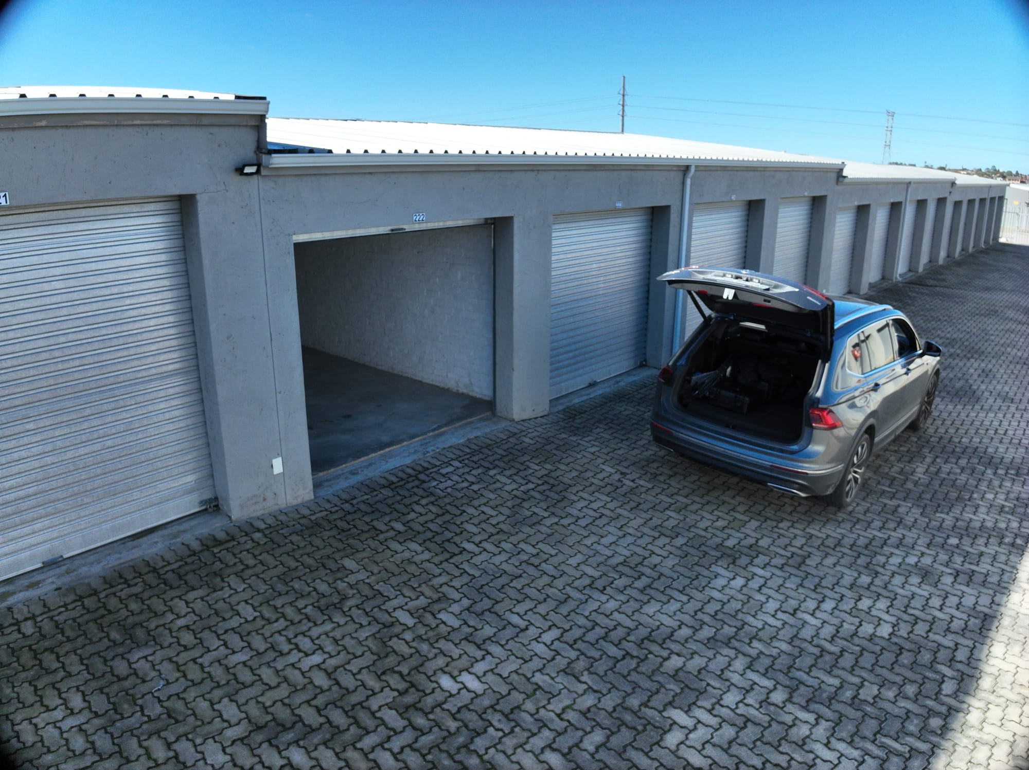 Vehicle loading at an open lock-up garage at N2 Storage George